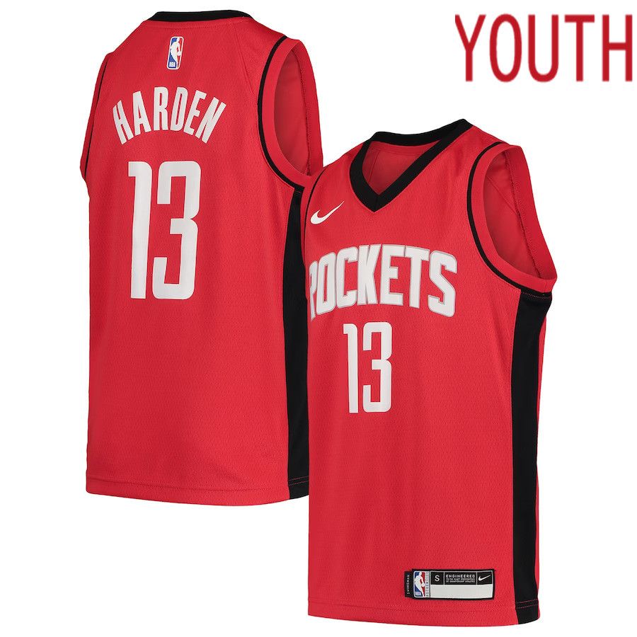 Youth Houston Rockets 13 James Harden Nike Red Team Swingman NBA Jersey